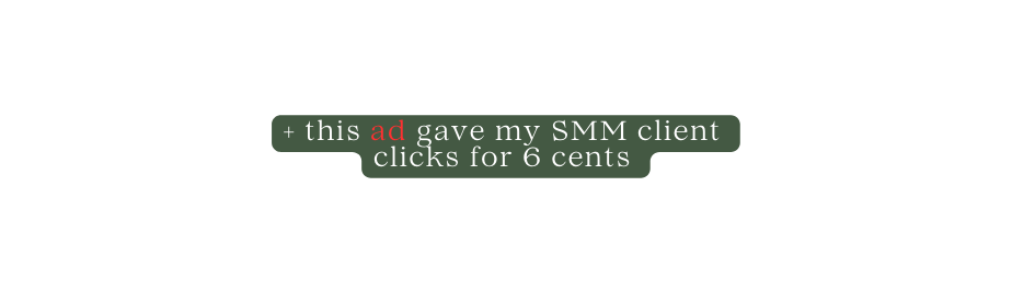 this ad gave my SMM client clicks for 6 cents